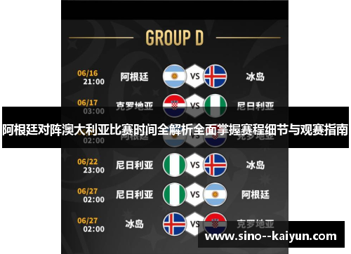 阿根廷对阵澳大利亚比赛时间全解析全面掌握赛程细节与观赛指南